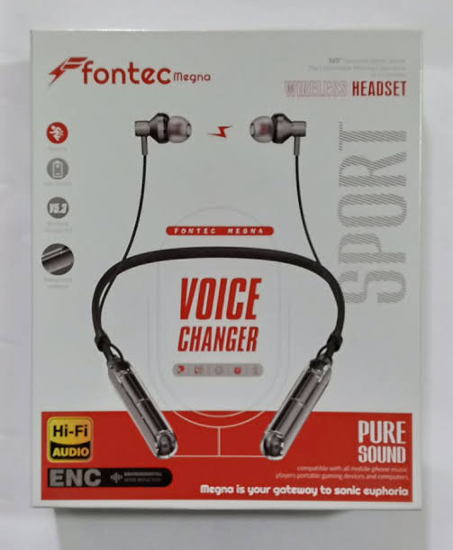 Fontec Magna Wireless Neckband – Voice Changer, Hi-Fi Sound, Bluetooth 5.3, ENC Noise Cancellation, Sport Design